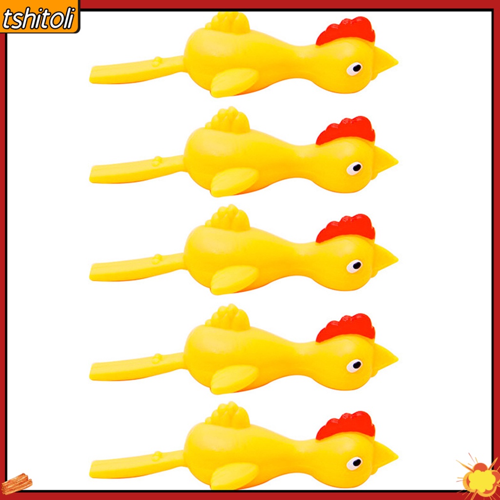 Gà Cao Su La Hét/Bộ 5 Ná Đồ Chơi Hình Chú Gà Vui Nhộn Cho Bé