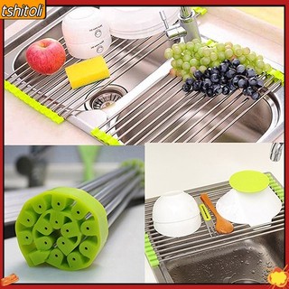 [tshitoli] Giá Inox Úp Chén Bát Ráo Nước Gấp Gọn Tiện Lợi