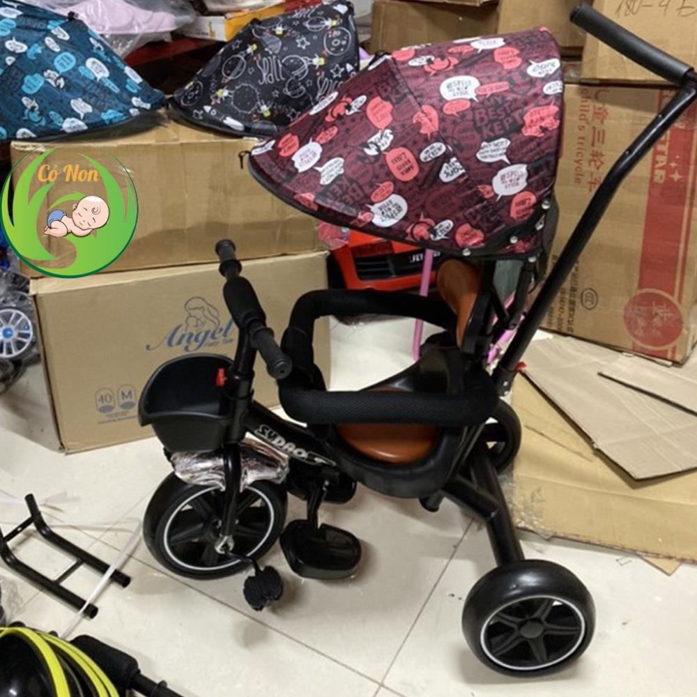 Xe đẩy 3 bánh mái che yên bọc da có mái che SDY 310