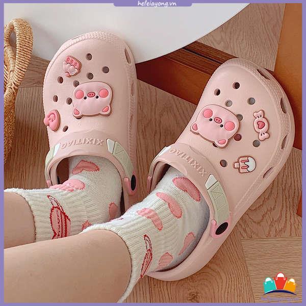 Dép Quai Ngang Hình Chú Heo Dễ Thương Thời Trang Mùa Hè Cho Bé Gái