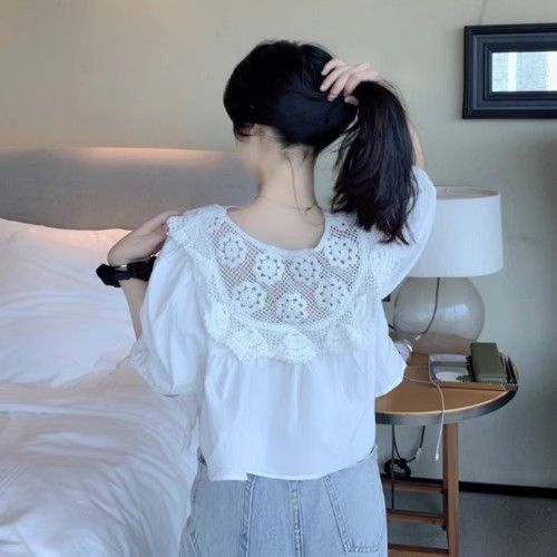 Jiashucheng Áo Sơ Mi Tay Ngắn Phồng Thời Trang Mùa Hè Phong Cách Mới Cho Nữ