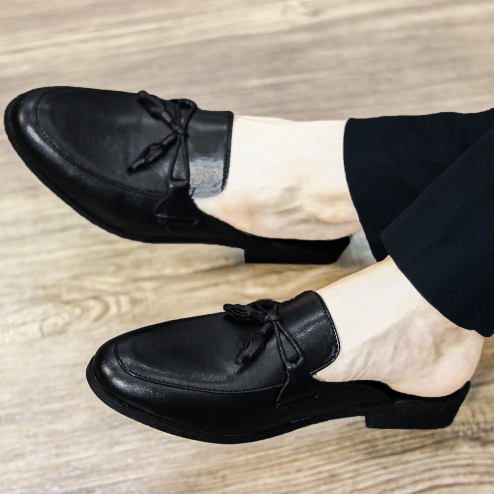 Giày sục da nam đẹp chất nhất có chuông nơ Mã L172