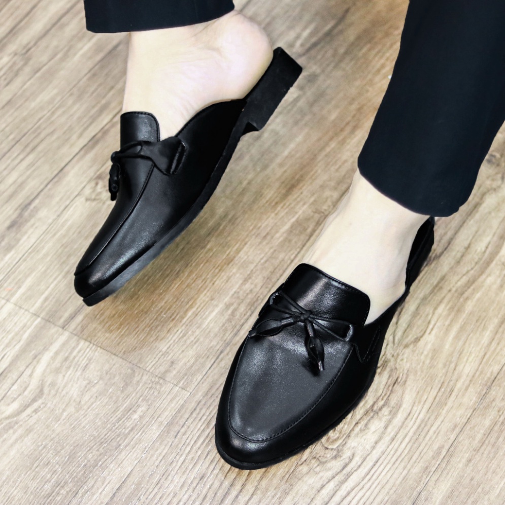 Giày sục da nam đẹp chất nhất có chuông nơ Mã L172
