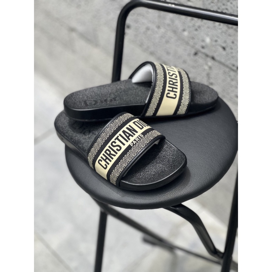 Dép lê quai ngang Dio - dep da nam bản da PU 2 màu trắng vàng đế cao su non mềm mại hot 2023 Mới nhất