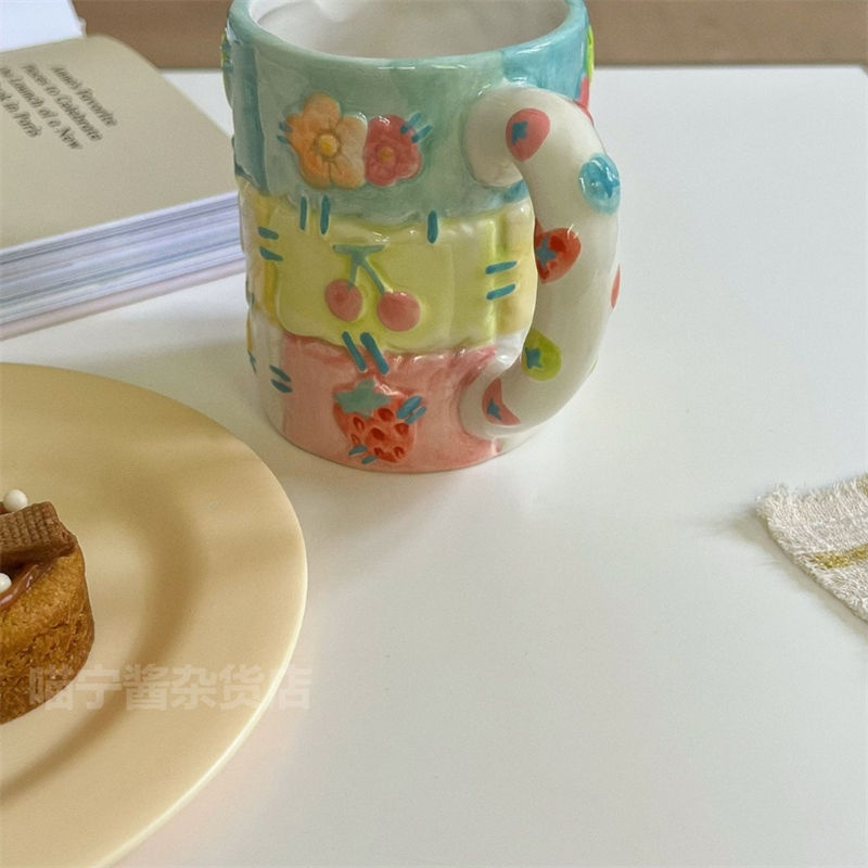 Cốc Sứ Uống Cà Phê In Hoa Kiểu Retro Dễ Thương Dùng Làm Quà Tặng