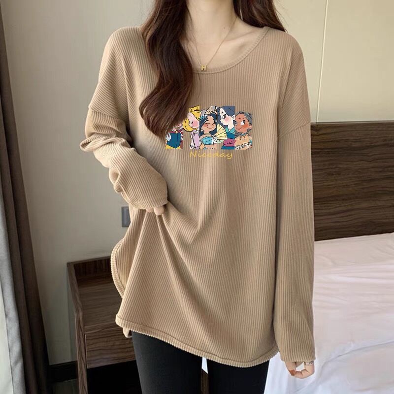 Jiashucheng Áo Thun Tay Dài Màu Trắng Dáng Rộng Thời Trang Thu Đông 2023 Phong Cách Mới Cho Nữ