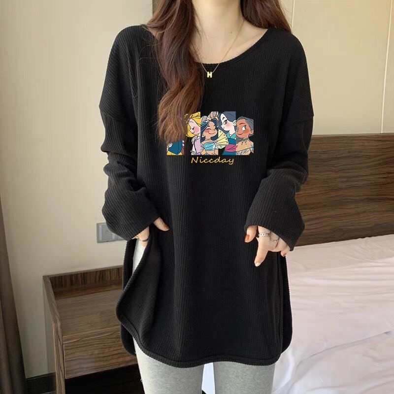 Jiashucheng Áo Thun Tay Dài Màu Trắng Dáng Rộng Thời Trang Thu Đông 2023 Phong Cách Mới Cho Nữ