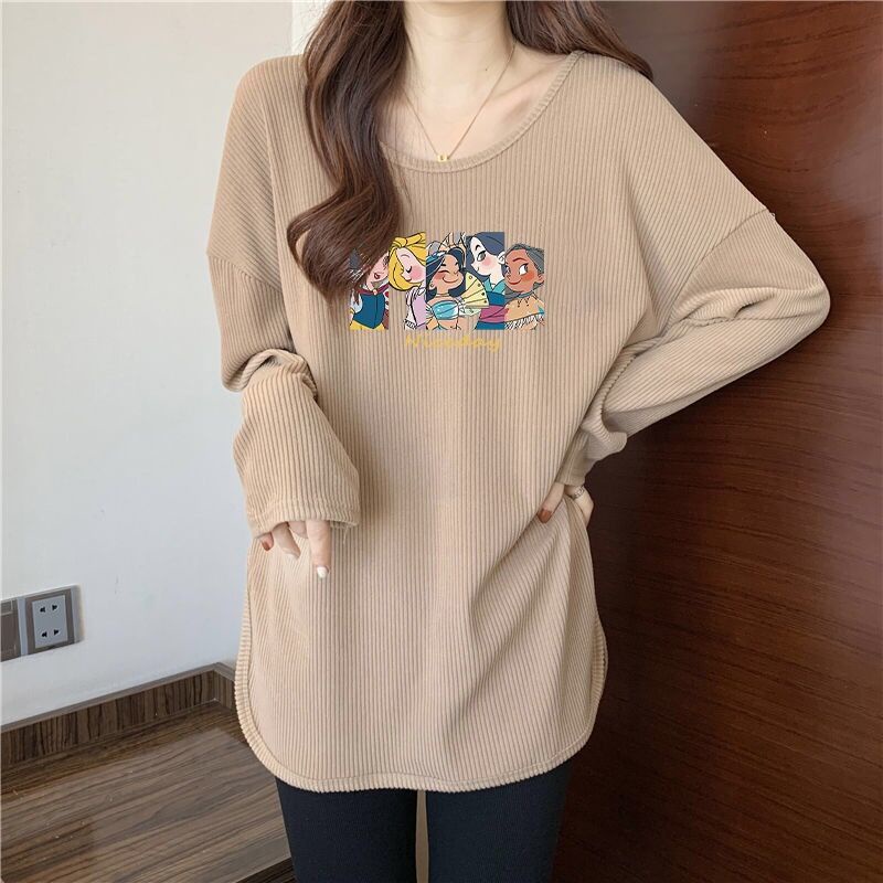 Jiashucheng Áo Thun Tay Dài Màu Trắng Dáng Rộng Thời Trang Thu Đông 2023 Phong Cách Mới Cho Nữ