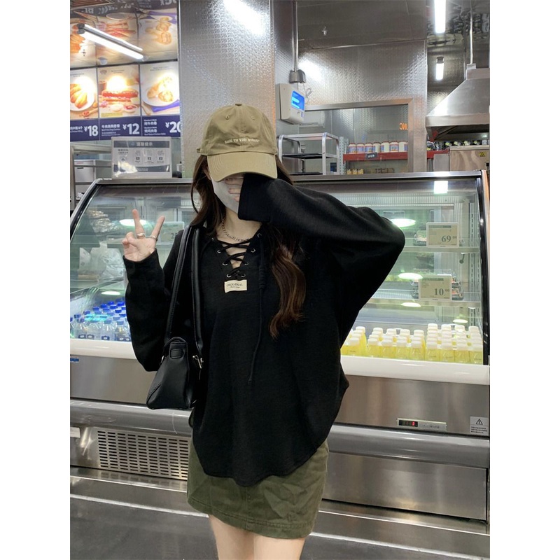 Jiashucheng Áo Hoodie Tay Dài Dáng Rộng Cỡ Lớn Thời Trang Xuân Thu Cá Tính Cho Nữ