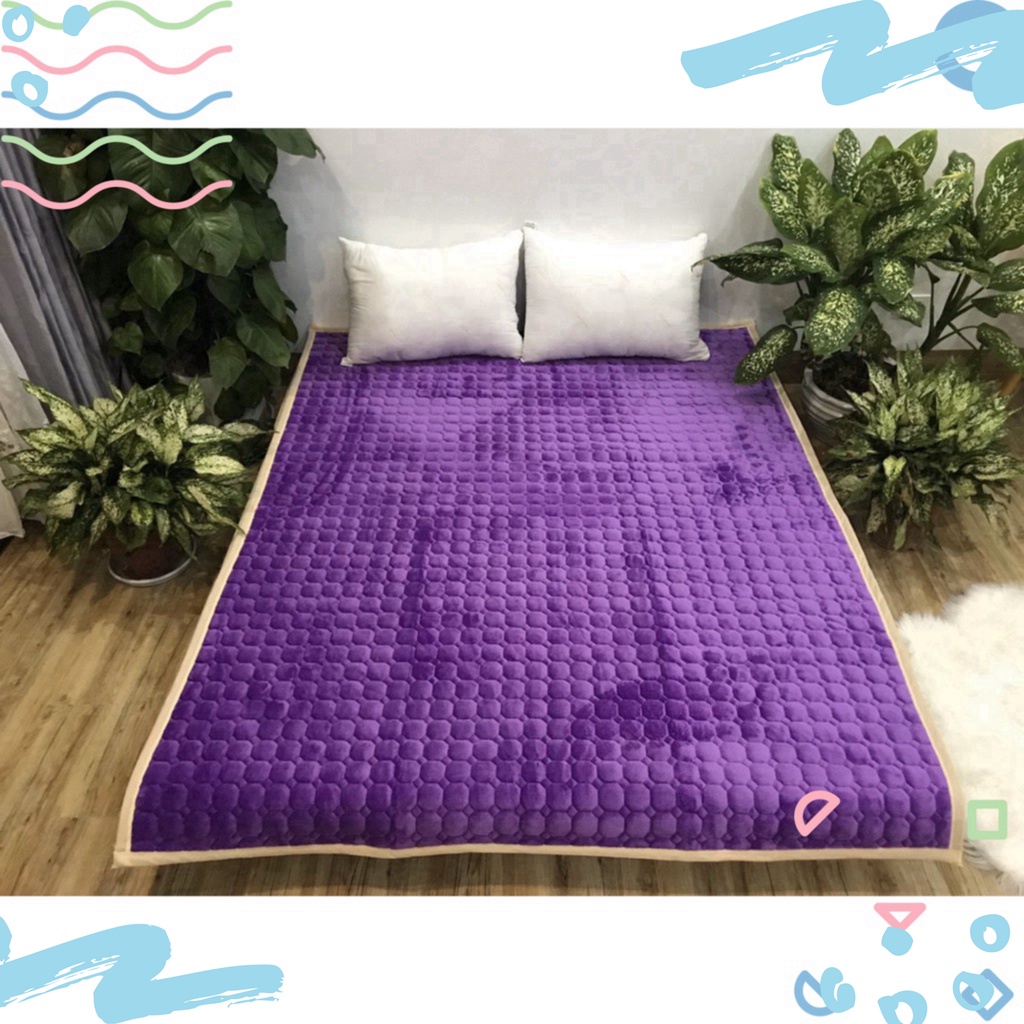 Thảm nỉ trải giường lông cừu cao cấp 3 lớp trải sàn mùa đông siêu ấm