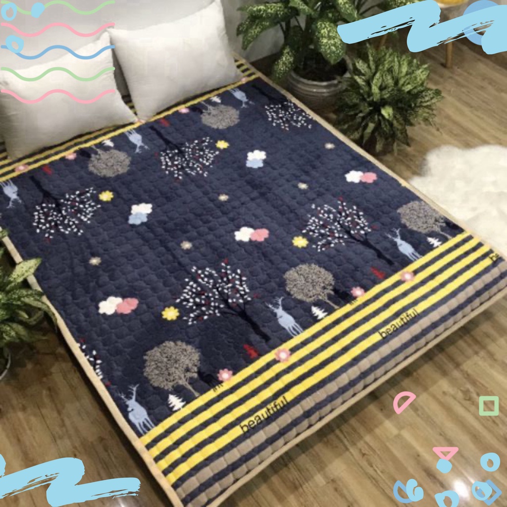 Thảm nỉ trải giường lông cừu cao cấp 3 lớp trải sàn mùa đông siêu ấm