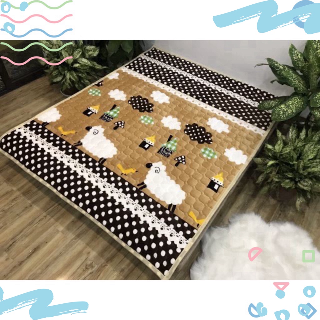 Thảm nỉ trải giường lông cừu cao cấp 3 lớp trải sàn mùa đông siêu ấm