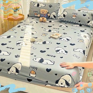Bộ ga gối 3 món poly cotton 1m6x2m và 1m8x2m ga kèm 2 vỏ gối