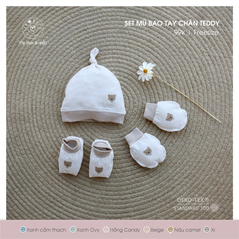 SET NÓN BAO TAY CHÂN TEDY