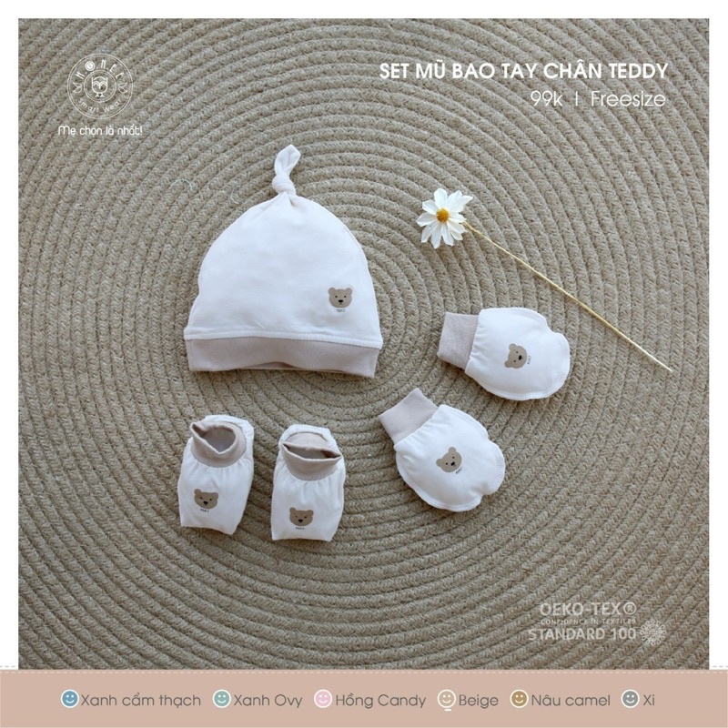 SET NÓN BAO TAY CHÂN TEDY