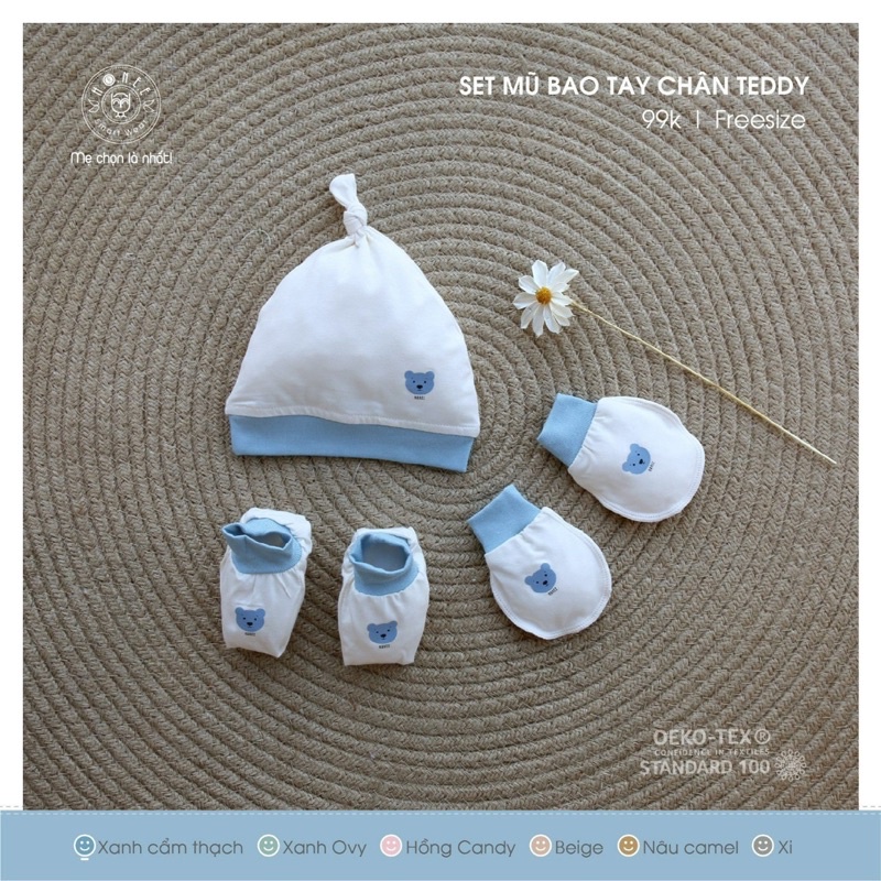 SET NÓN BAO TAY CHÂN TEDY