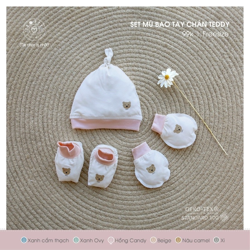 SET NÓN BAO TAY CHÂN TEDY