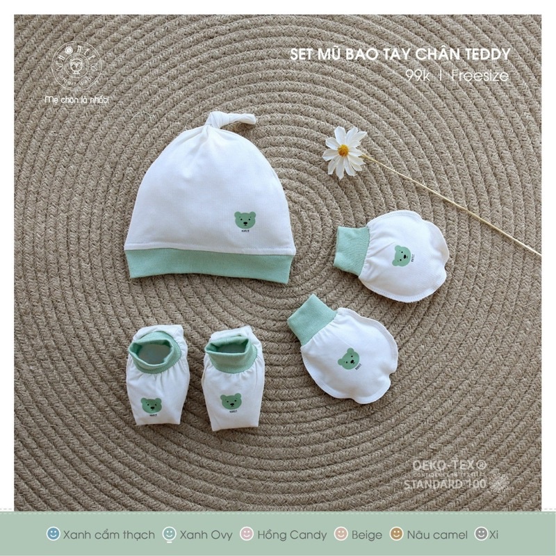 SET NÓN BAO TAY CHÂN TEDY