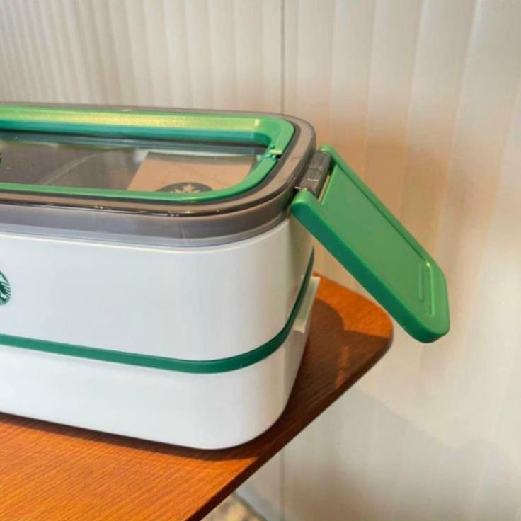 😍Hộp cơm giữ nhiệt Starbuck xịn xò, 3 khay, chất liệu inox 304, giữ nhiệt 6-8h, hàng xuất dư