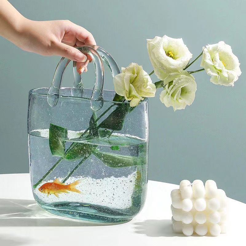 Bình Hoa Thủy Tinh Trong Suốt Thiết Kế Đơn Giản Sáng Tạo Phong Cách Bắc Âu