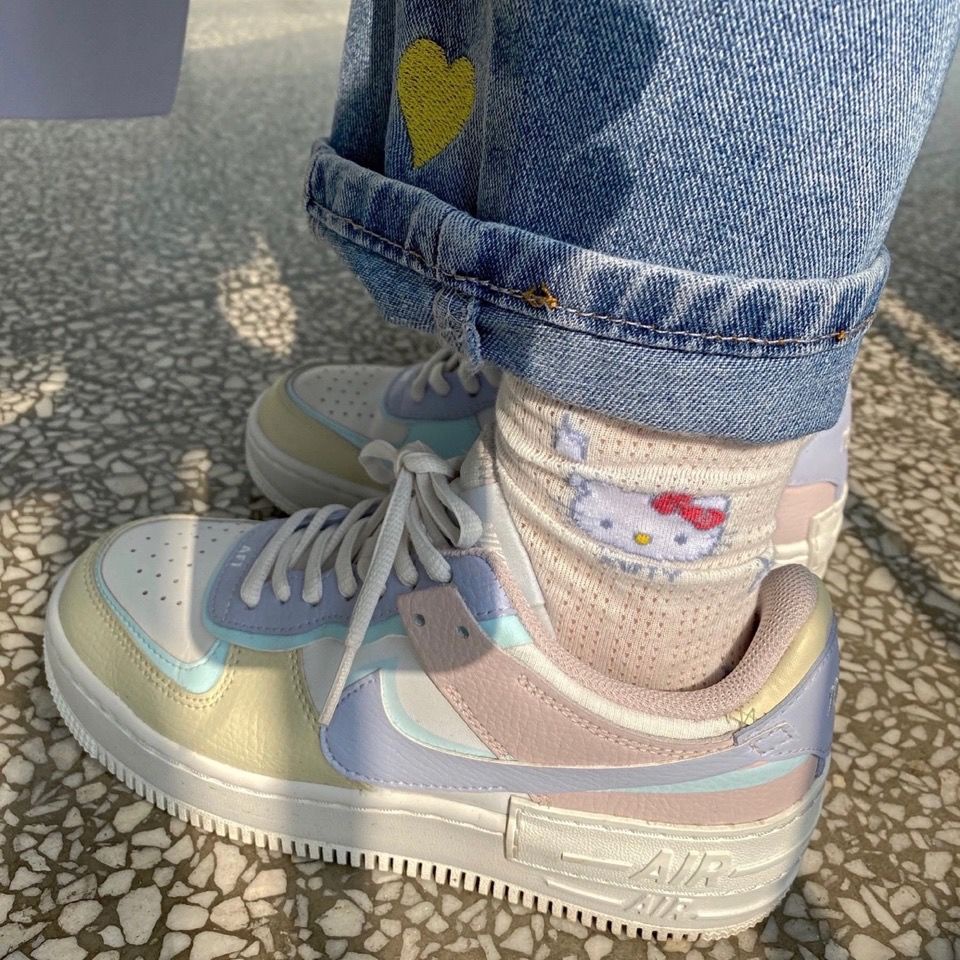 Jiashucheng Vớ Ống Dài Phối Lưới Mỏng Thoáng Khí Họa Tiết Hoạt Hình Dễ Thương Thời Trang Mùa Hè Cho Nữ