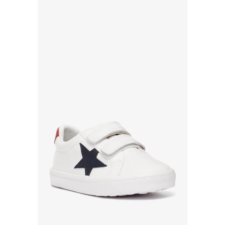 Giày Next 2 quai dán màu trắng sao đen phối gót size 5 - 8 ( UK )