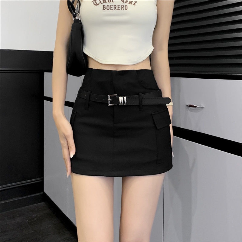 Jiashucheng Váy Yếm Chữ a Lưng Cao Màu Cà Phê Thời Trang Mùa Hè Kiểu Mới Cho Nữ