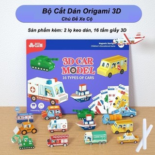 Gấp hình 3D ORIGAMI chủ đề giao thông và con vật cho bé