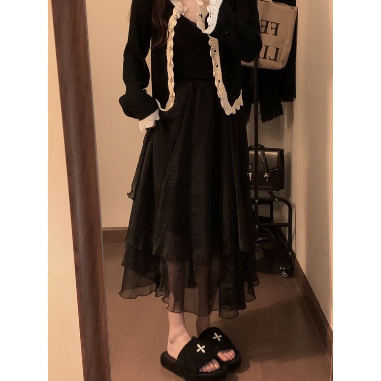 Jiashucheng Chân Váy Chữ A Lưng Cao Dáng Ôm Dài Vừa Phải Ánh Ngọc Trai Thời Trang Mùa Xuân Phong Cách Mới Dành Cho Bạn