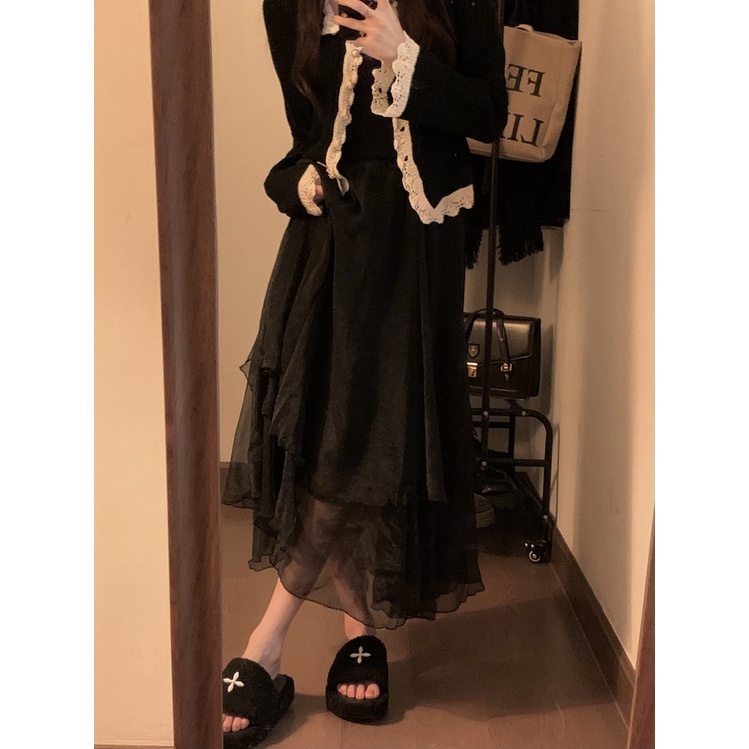 Jiashucheng Chân Váy Chữ A Lưng Cao Dáng Ôm Dài Vừa Phải Ánh Ngọc Trai Thời Trang Mùa Xuân Phong Cách Mới Dành Cho Bạn