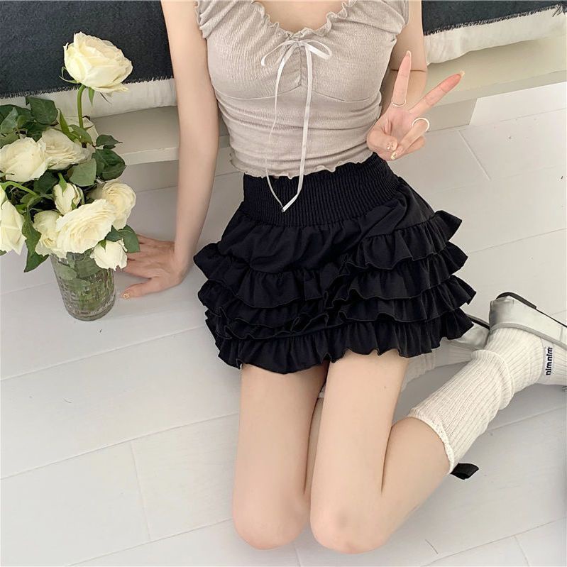 Jiashucheng Chân Váy Trắng Tầng Eo Cao Ôm Dáng Phong Cách Mới Mùa Hè 2023 Dễ Phối Đồ Cho Nữ