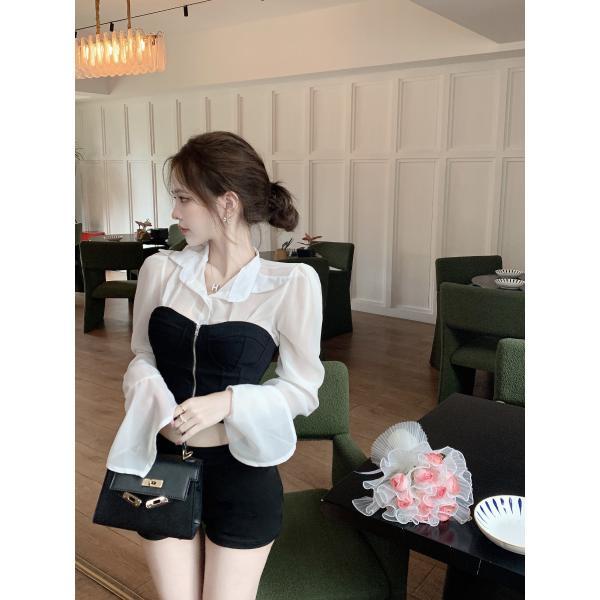 Jiashucheng Áo Sơ Mi Chiffon Tay Dài Giả Hai Lớp Phong Cách Pháp Thời Trang Mùa Thu Sang Trọng Cho Nữ