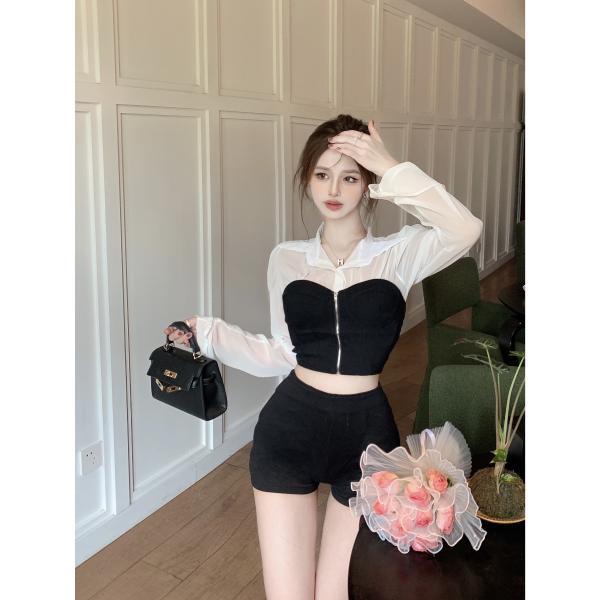 Jiashucheng Áo Sơ Mi Chiffon Tay Dài Giả Hai Lớp Phong Cách Pháp Thời Trang Mùa Thu Sang Trọng Cho Nữ