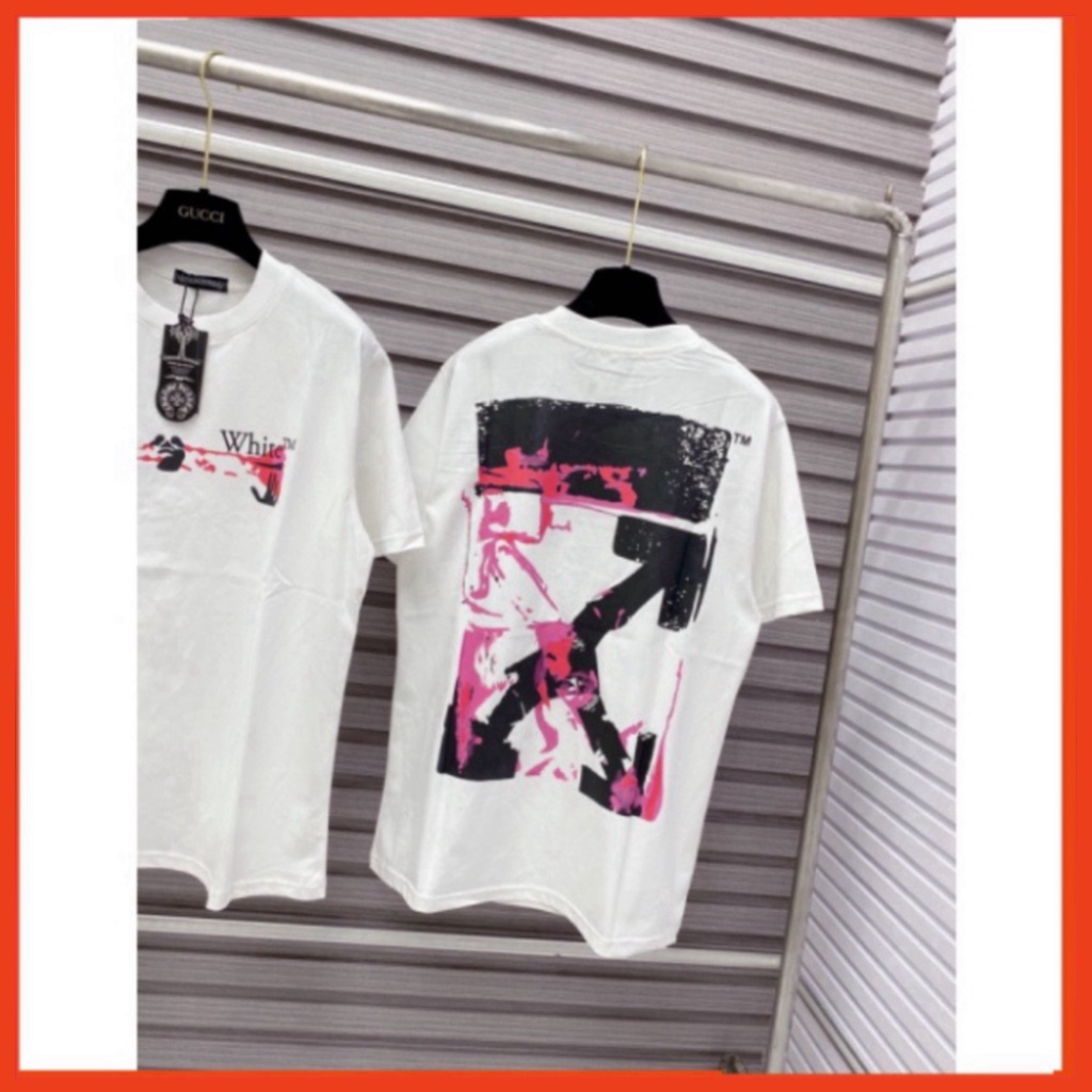 Áo Phông Nam Nữ In Chữ Off White dấu X vảy loang hồng hai mặt ,Áo Thun Unisex 2 Màu Đen Trắng Siêu Cấp Cực Nét 20