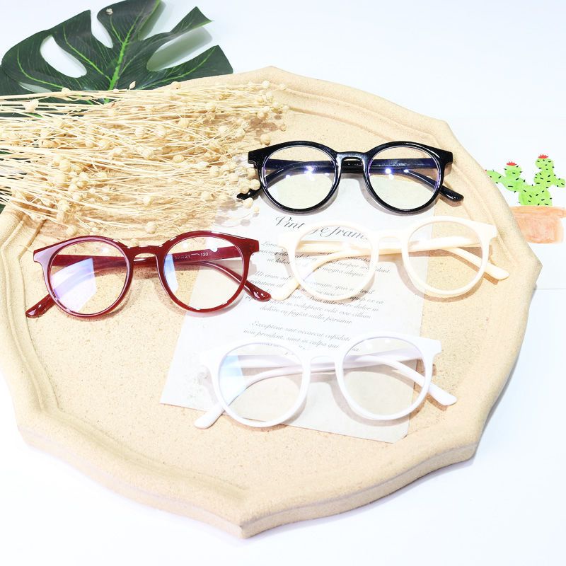 Kính Chống Tia Bức Xạ Ánh Sáng Xanh / Đen Trơn Thời Trang Cho Bé Trai Và Gái