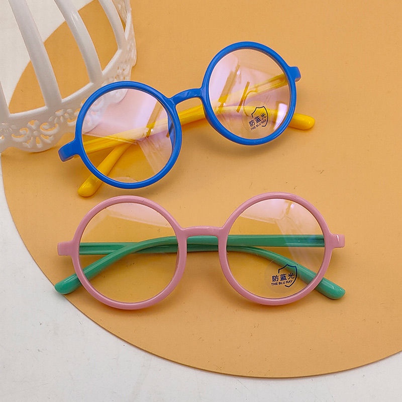 Mắt Kính Gọng Tròn Chống Tia Bức Xạ Chống Ánh Sáng Xanh Dành Cho Bé