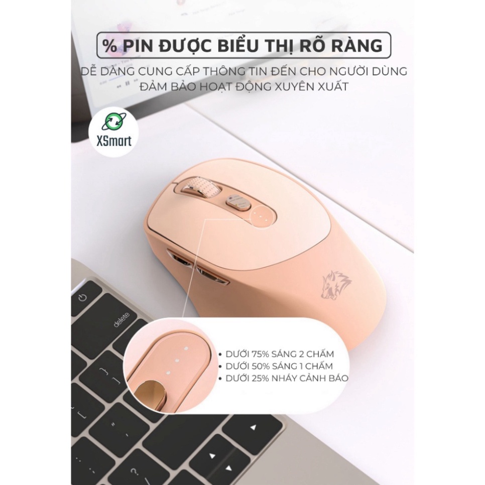 Chuột Không Dây Máy Tính Bluetooth X7 Wireless Pin Sạc Kết Nối 2 Chế Độ Cho Mọi Thiết Bị Máy Tính, Laptop HOT HOT