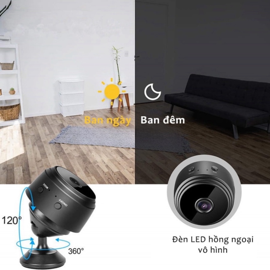 Camera mini wifi A9 kết nối điện thoại giá rẻ xem qua 3g,4g,5g theo Dõi Từ Xa Ứng Dụng Điện Thoại HOT HOT