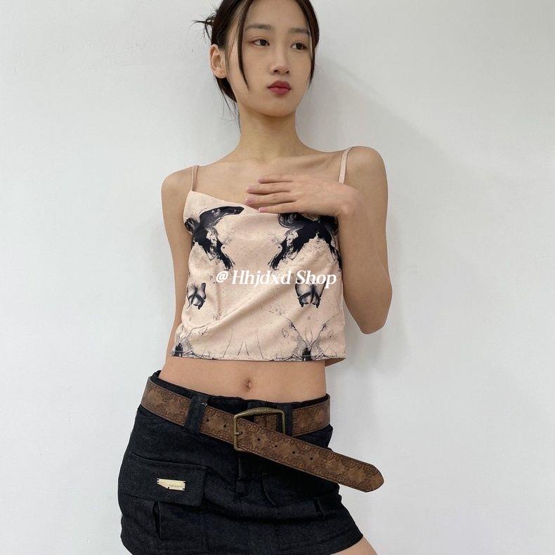 Thắt Lưng Màu Nâu In Hoạ Tiết Nghệ Thuật Phong Cách Retro