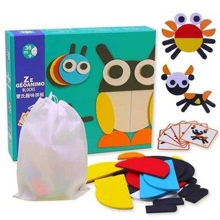 Xếp Hình Montessorie Theo Thẻ Bằng Gỗ 29 chi tiết Tự Nhiên An Toàn Cho Bé