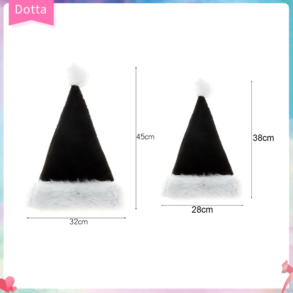 Mũ ông già Noel màu đen chất liệu nhung hóa trang đa dụng