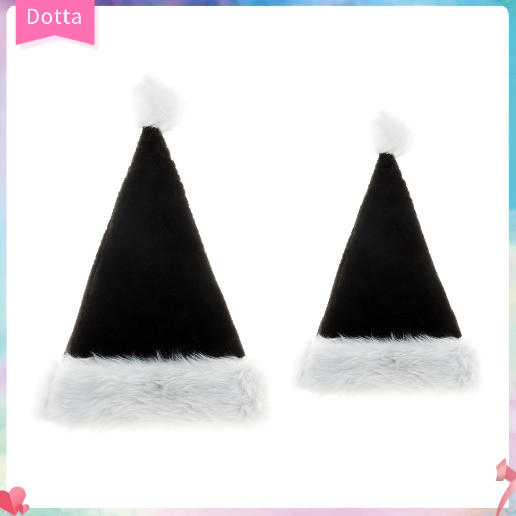 Mũ ông già Noel màu đen chất liệu nhung hóa trang đa dụng