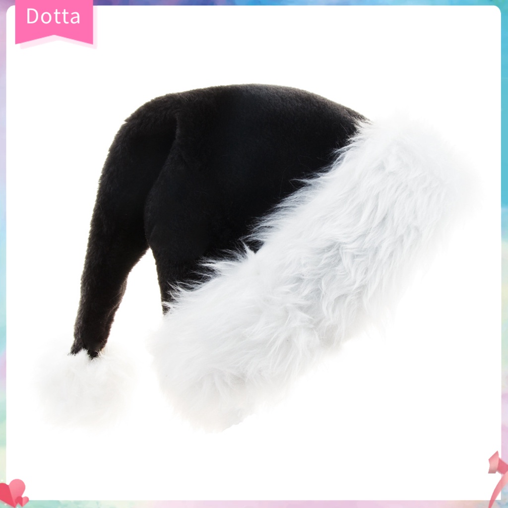 Mũ ông già Noel màu đen chất liệu nhung hóa trang đa dụng