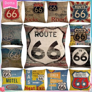 (dottam) Áo Gối Sofa Trang Trí Họa Tiết Vintage Route 66