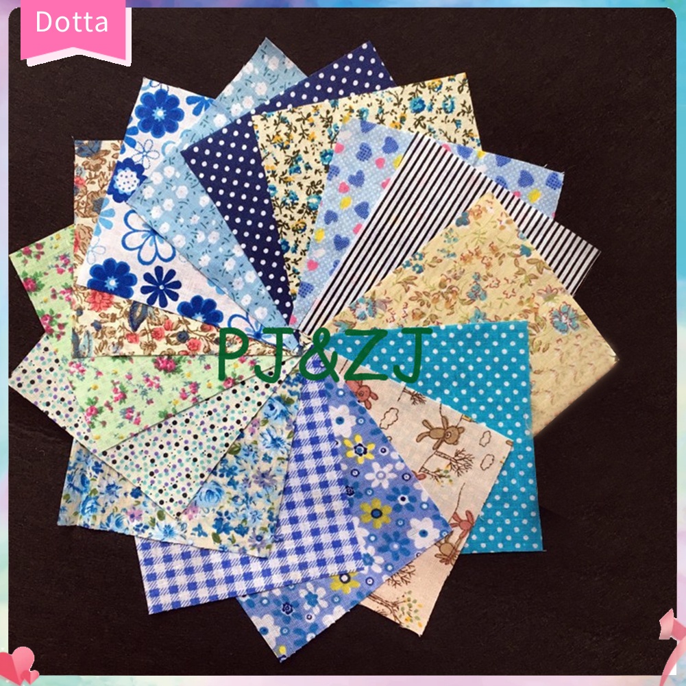 Set 50 Miếng Vải Cotton 10X10Cm Họa Tiết Hoa Dùng May Đồ Búp Bê DIY