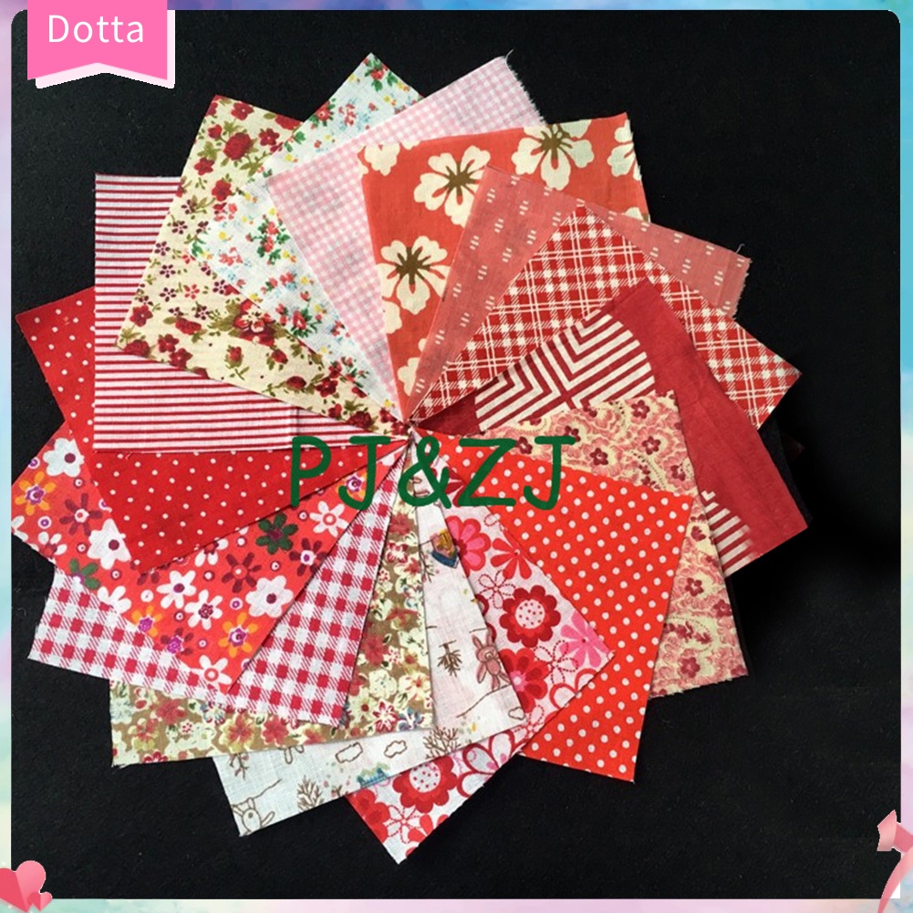 Set 50 Miếng Vải Cotton 10X10Cm Họa Tiết Hoa Dùng May Đồ Búp Bê DIY