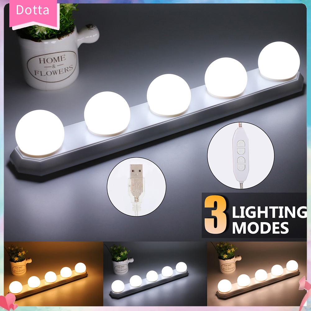 Đèn Led Trang Điểm Gắn Gương Trang Điểm 5 Bóng Có Giác Hút Tiện Dụng