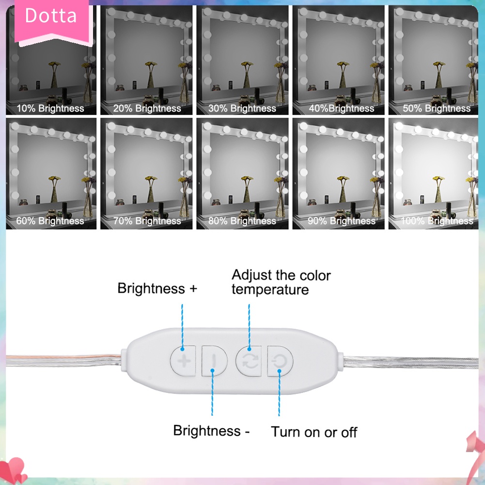 Đèn Led Trang Điểm Gắn Gương Trang Điểm 5 Bóng Có Giác Hút Tiện Dụng