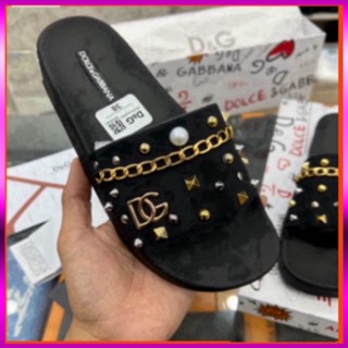 Dép lê nam DG đính đá  - Dép lê nam quai cao su đính đá HotTren 2023