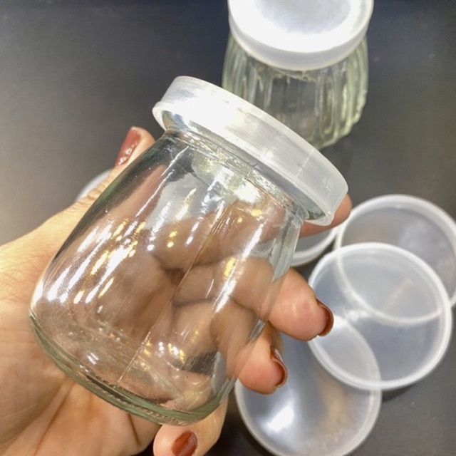 Nắp nhựa đậy hủ sữa chua thủy tinh 100ml hũ pudding combo 2 chiếc 5.2cm
